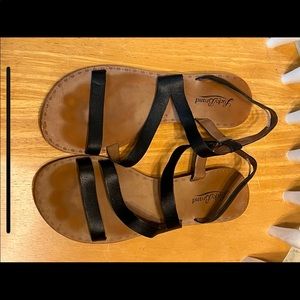 Lucky Brand Leather Black Sandal - Size 8